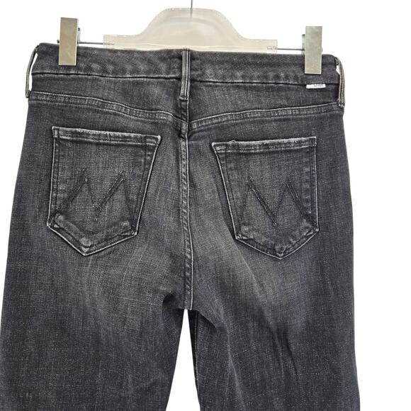 Mother Jeans Womens 28 The Looker Ankle Fray Stargazing Black Charcoal Gray Crop - Picture 5 of 13